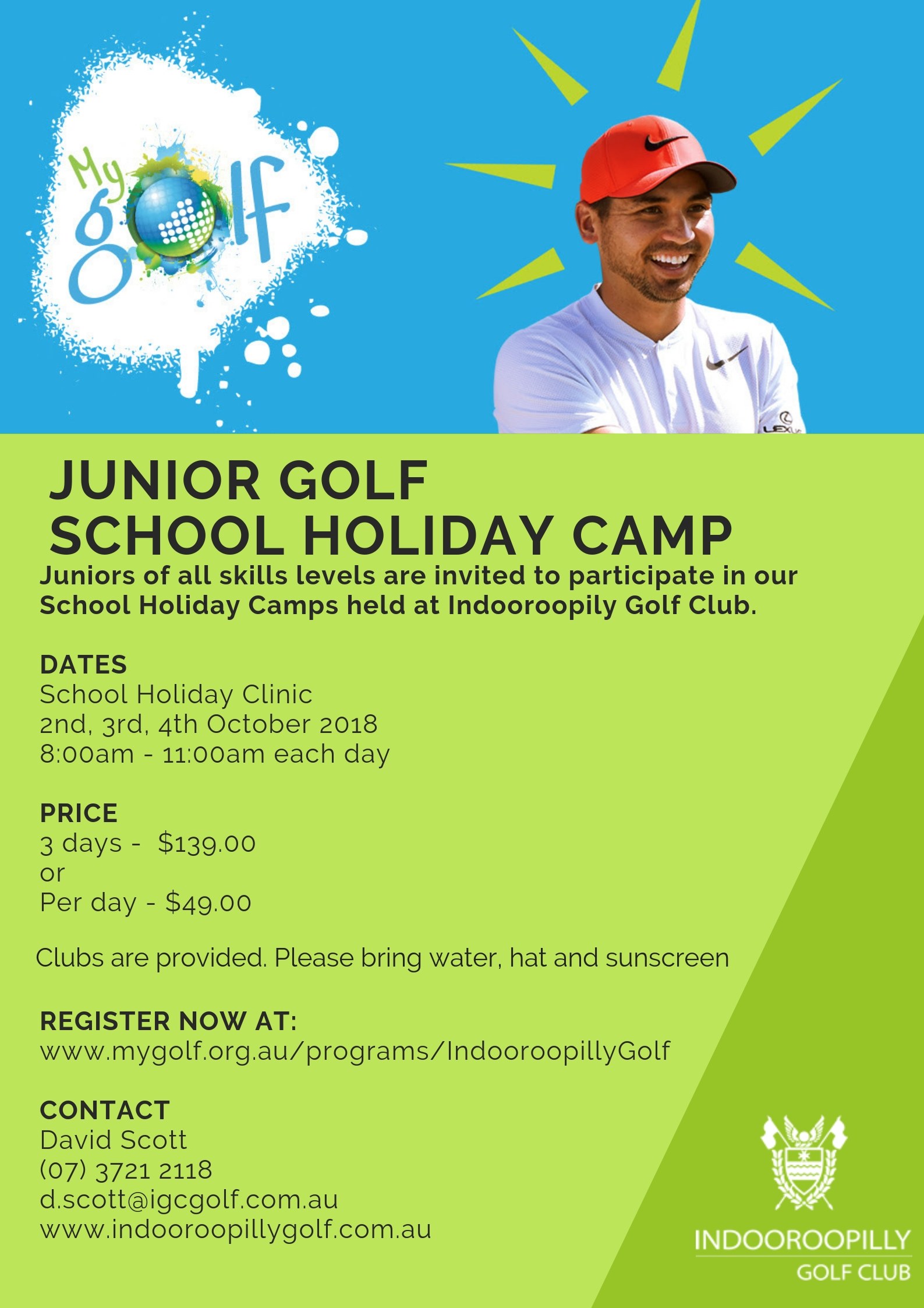 Junior Golf Flyers 2018 School Holiday October Indooroopilly Golf